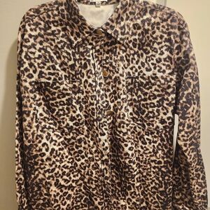 Leopard Print Button Down Shirt